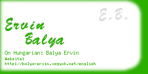 ervin balya business card